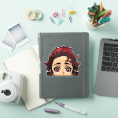 Tanjiro Kamado Peeker Sticker - Demon Slayer Decal (iPad Cover)