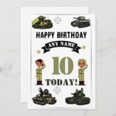 Tank Birthday Feestdagenkaart (Voorkant / Achterkant)