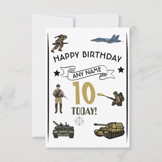 Tank Birthday Kaart (Voorkant)