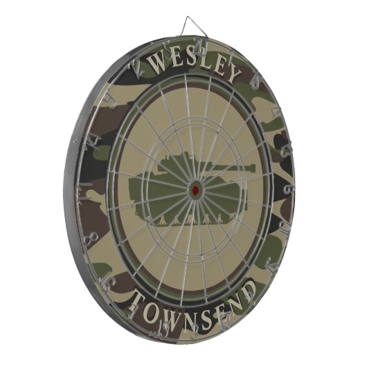 Tank en Camo Dartbord (Voorkant Links)
