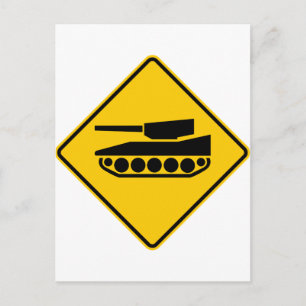 Tank kruising Highway Sign Briefkaart