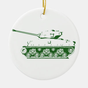 Tank-sierbloem (groen) keramisch ornament