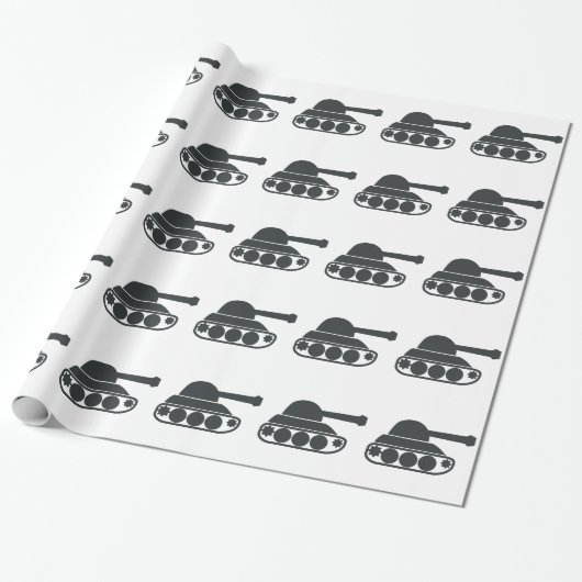Tank Silhouette Cadeaupapier (Uitgerold)