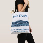 Tank tracks Mud of Life Inspiration Blue Tote Bag (Dichtbij)