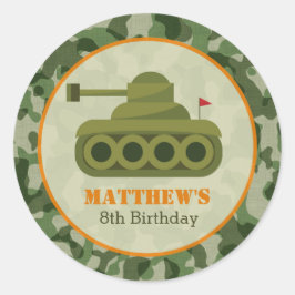 Tank Verjaardag Stickers - Boy Army Military Soldi