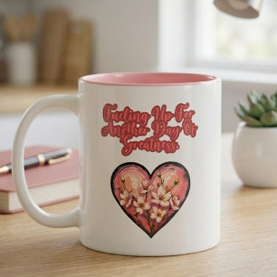 Tanken voor een nieuwe dag van grootheid Mama Tweekleurige Koffiemok