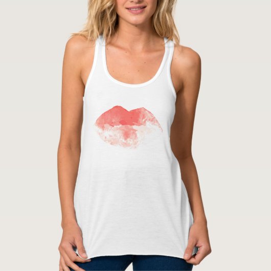 Tanktop ♡ handbeschilderde lips (Voorkant)