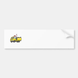 Tankvrachtwagenchauffeur Waving Cartoon Bumpersticker