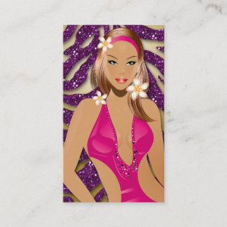 Tannage Carte de visite Sparkle Zebra Purple Gold