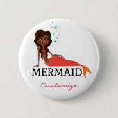 Tanned Brunette Mermaid Thunder_Cove Ronde Button 5,7 Cm (Voorkant)