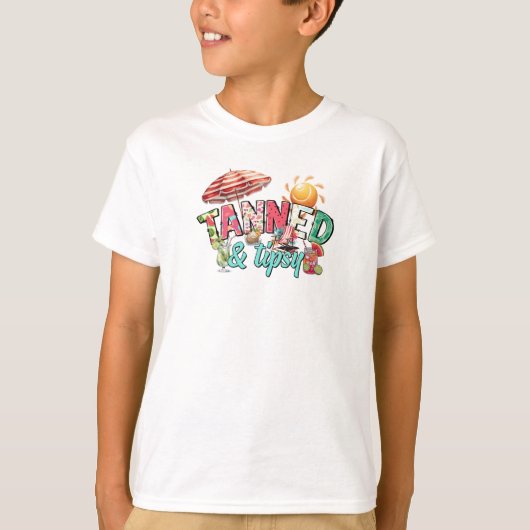 Tanned en Tipsy Fun Summer Beach Vibes Shirt (Voorkant)