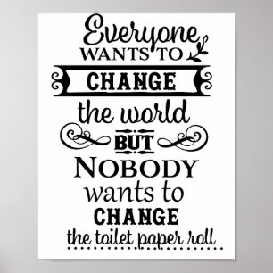 Tannige Linnen Uitzicht Vervang het Toiletpapier B Poster