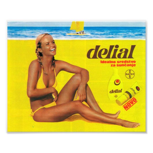 Tanning Beach Girl Foto Afdruk (Voorkant)