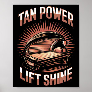 Tanning Bed Tan Power Gym Goers Bodybuilders Manne Poster