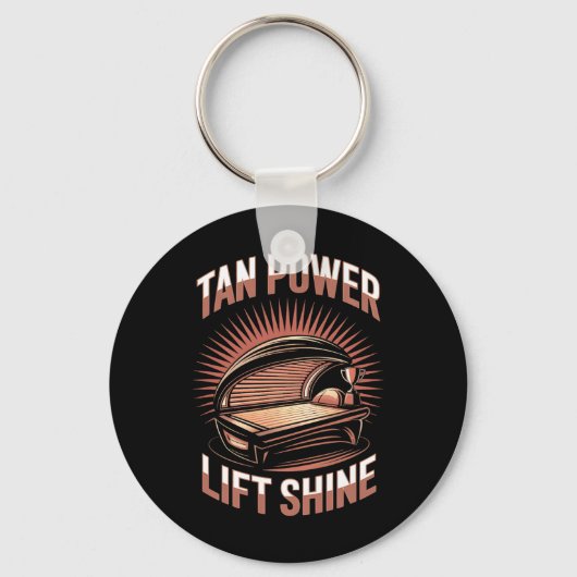 Tanning Bed Tan Power Gym Goers Bodybuilders Manne Sleutelhanger (Voorkant)