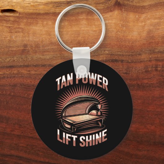Tanning Bed Tan Power Gym Goers Bodybuilders Manne Sleutelhanger (Voorkant)