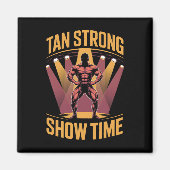 Tanning Bed Tan Sterke Atleten Gym Goers Brons T Magneet (Voorkant)