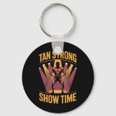 Tanning Bed Tan Sterke Atleten Gym Goers Brons T Sleutelhanger (Voorkant)