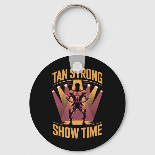 Tanning Bed Tan Sterke Atleten Gym Goers Brons T Sleutelhanger (Voorkant)
