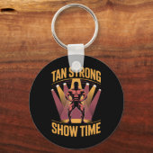 Tanning Bed Tan Sterke Atleten Gym Goers Brons T Sleutelhanger (Voorkant)