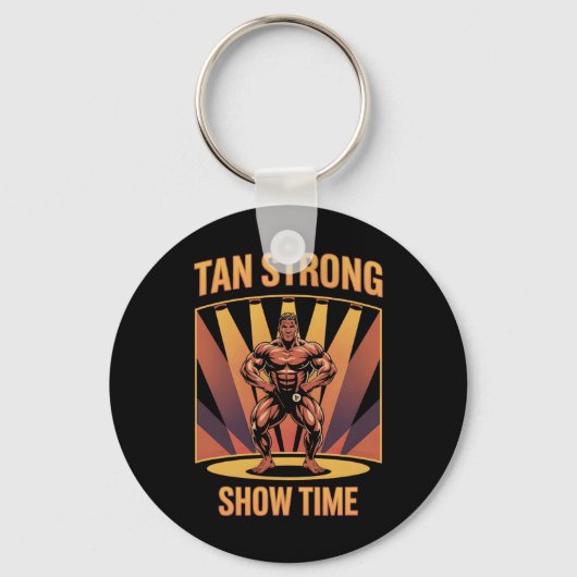 Tanning Bed Tan Sterke Atleten Gym Goers Brons T Sleutelhanger (Voorkant)
