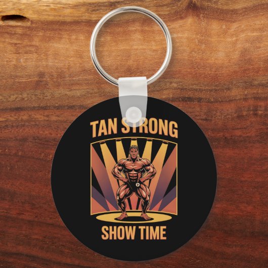 Tanning Bed Tan Sterke Atleten Gym Goers Brons T Sleutelhanger (Voorkant)