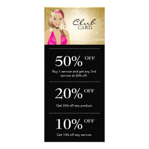 Tanning Salon Marketing Card Loyalty Gold Reclamekaart