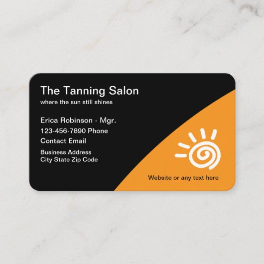 Tanning Salon Modern Visitekaartjes (Voorkant)