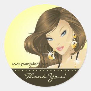 Tanning Salon Sticker  Vrouw Geel