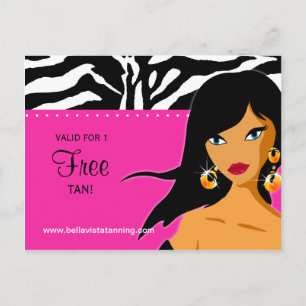 Tanning Salon Uitnodiging Etnische Roze Zebra
