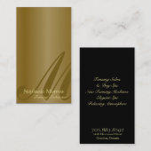 Tanning Salon Visitekaartje Stylish Gold Monogram (Voorkant / Achterkant)