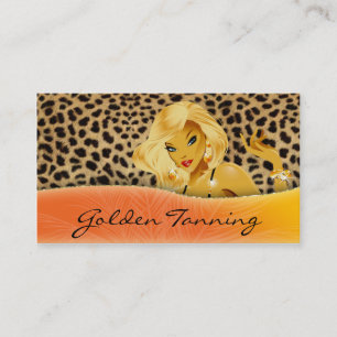 Tanning Visitekaartje Blonde Leopard Oranje Geel