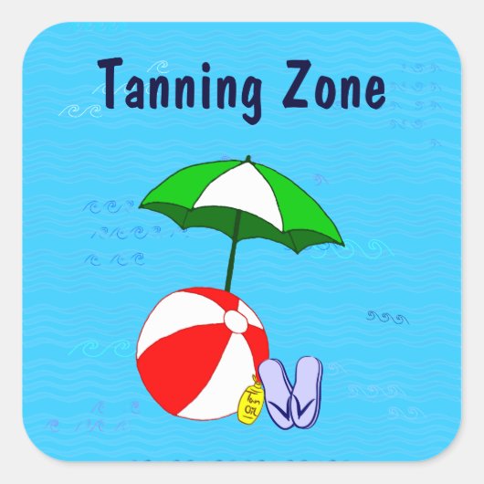 Tanning Zone Ball Pool Umbrella Sticker (Voorkant)