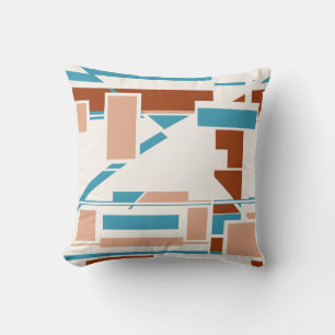Tannish Rust Turquoise Beige Zuidwest Art Look Kussen