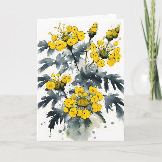 Tansy - Watercolor flowers Kaart
