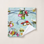 Tant d'amour ! L'amour serrure pour l'amour éterne (Gant de toilette)