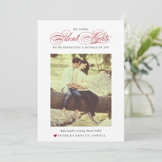 Tant de nuits silencieuses Faire-part de grossesse (Debout devant)