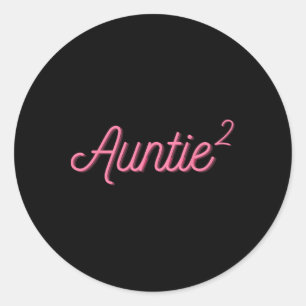 Tante 2 kwadraat Tante van twee tweelingen Moederd Ronde Sticker