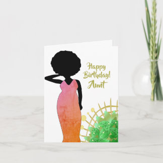 Tante African American Woman Happy Birthday Card Kaart