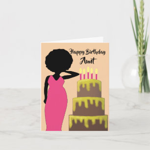 Tante African American Woman Happy Birthday Card Kaart