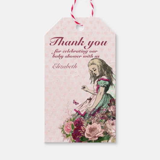 Tante-Alice-in-Wonderland-theevisite Aangepaste Fe Cadeaulabel (Voorkant)