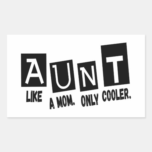 Tante als een moeder alleen koeler rechthoekige sticker (Voorkant)