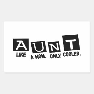 Tante als een moeder alleen koeler rechthoekige sticker