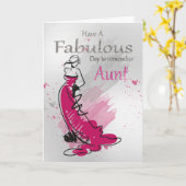 Tante, Anniversaire Salutation Avec Femme, Carte D (Fleur jaune)