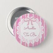 Tante Baby shower Button Roze Bow (Voorkant /achterkant)