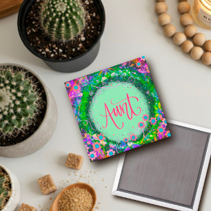 Tante Bloemen Groene Inspirivity Magnet Magneet