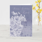 Tante, Carte Anniversaire Avec Fleurs Et Papillons (Fleur jaune)