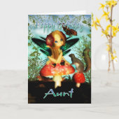 tante, Carte d'anniversaire, jolie petite fée (Fleur jaune)