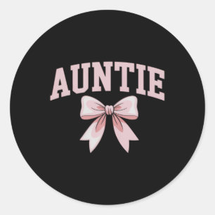 Tante Coquette Strik Roze Moederdag Tante Ronde Sticker
