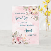 Tante de fleurs roses Bonne carte de fête des mère (Fleur jaune)